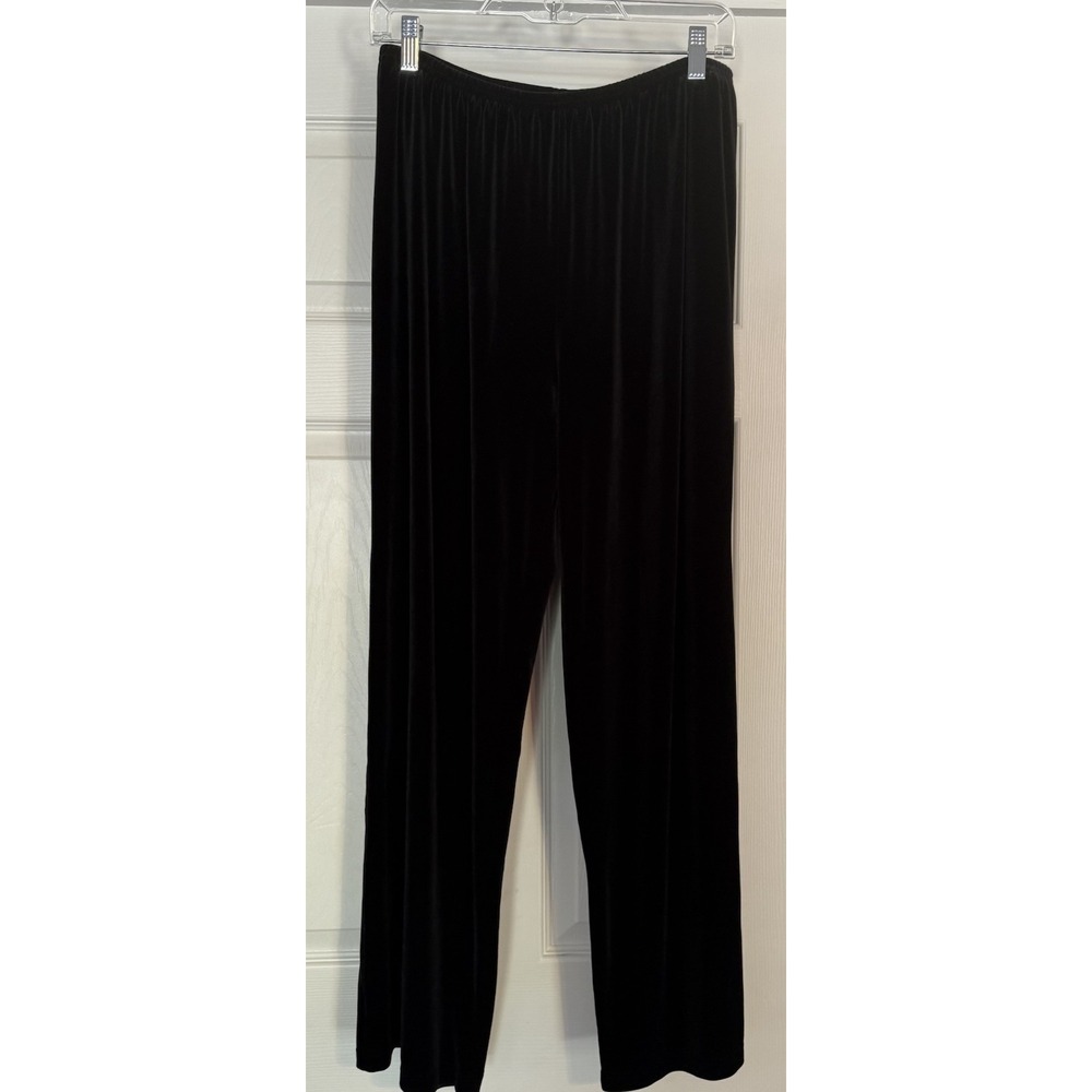 Lauren Ralph Lauren Black Velvet Pants Wide Leg Elastic Waist Cocktails Holiday